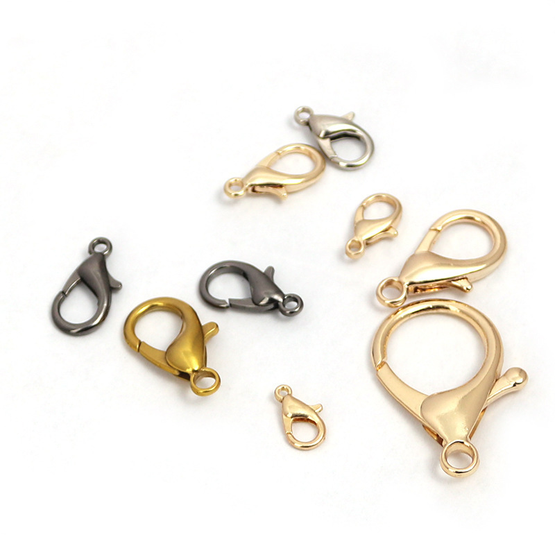 100pcs Stainless Steel Lobster Claw Clasp, DIY Chain Jewelry Findings Making Accessories