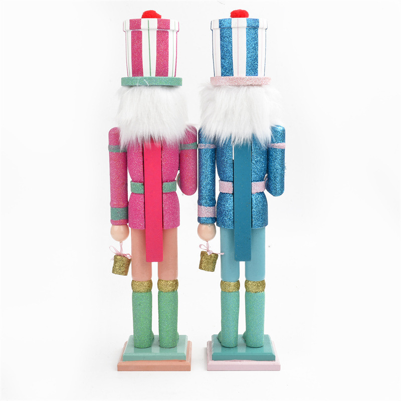 Wholesale Pink Party Decoration Wooden Soldier Nutcracker Ornaments Nutcracker Dolls for Christmas Decoration