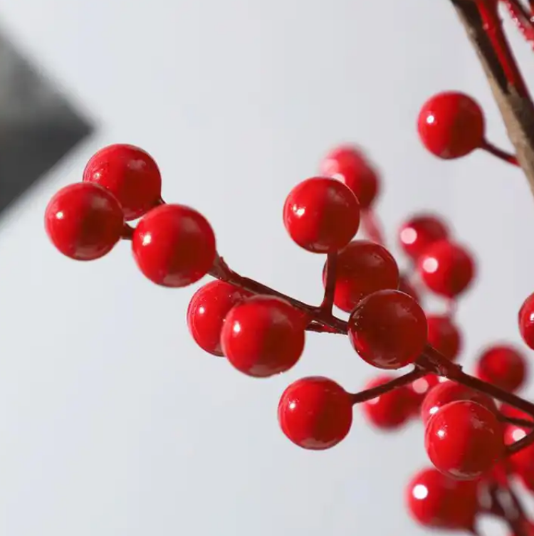 Christmas Red Berries Artificial Berry Picks Stems Holly Berries Branche For Home Holiday Wedding Decoration