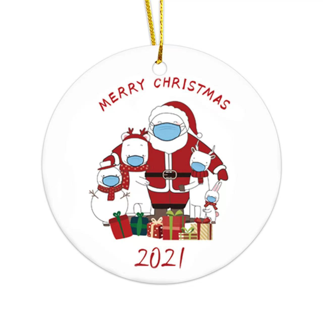 Wholesale Print Christmas Gifts Ceramics Acrylic Customized Ornaments Tree Hanging Decoration Newlywed Christmas Bauble