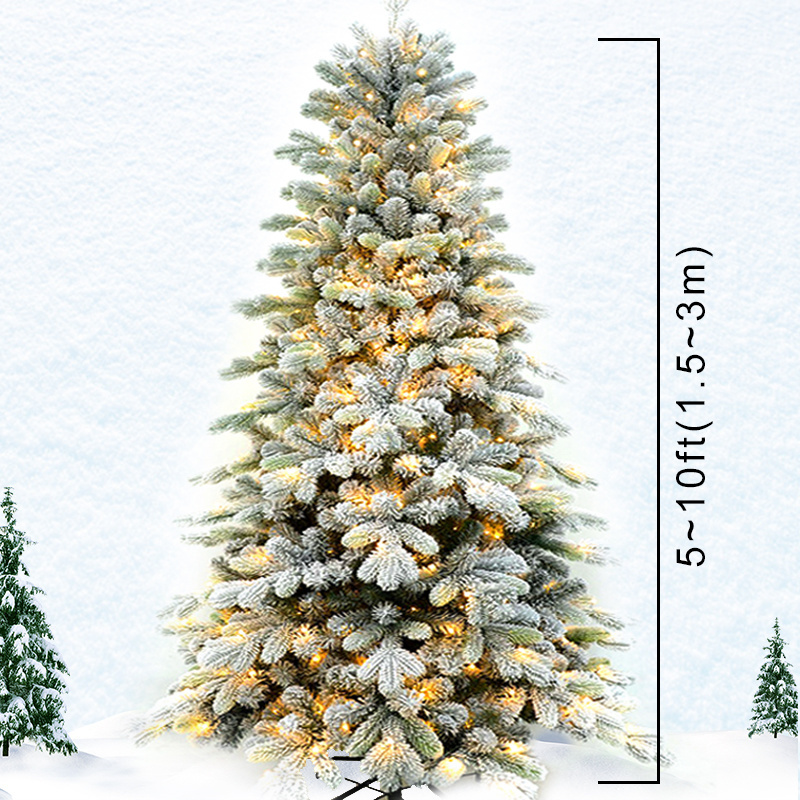 On Stock Artificial PVC PE Mixed Snow Spray Flocked Home Decor Christmas Tree for Festival Use