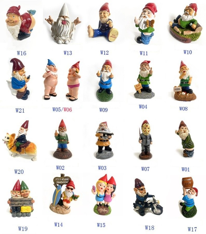 Factory Wholesale In-stock Various Resin Gnome Christmas Decorations Genis Dwarf Garden Statues Garden Gnomes Figurine for