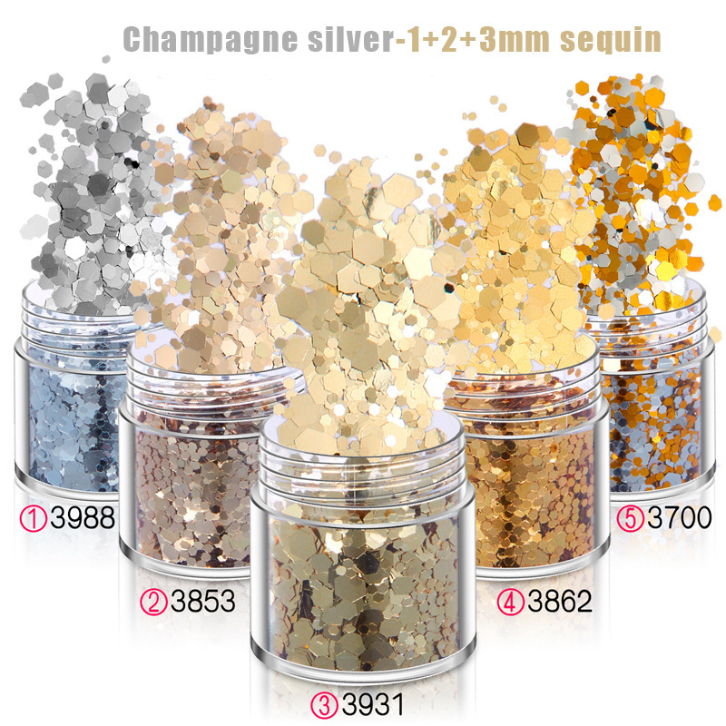 Eco-friendly Resistant Solvent Polyester Fine Extra Wholesale Glitter Chunky Mixed Glitter