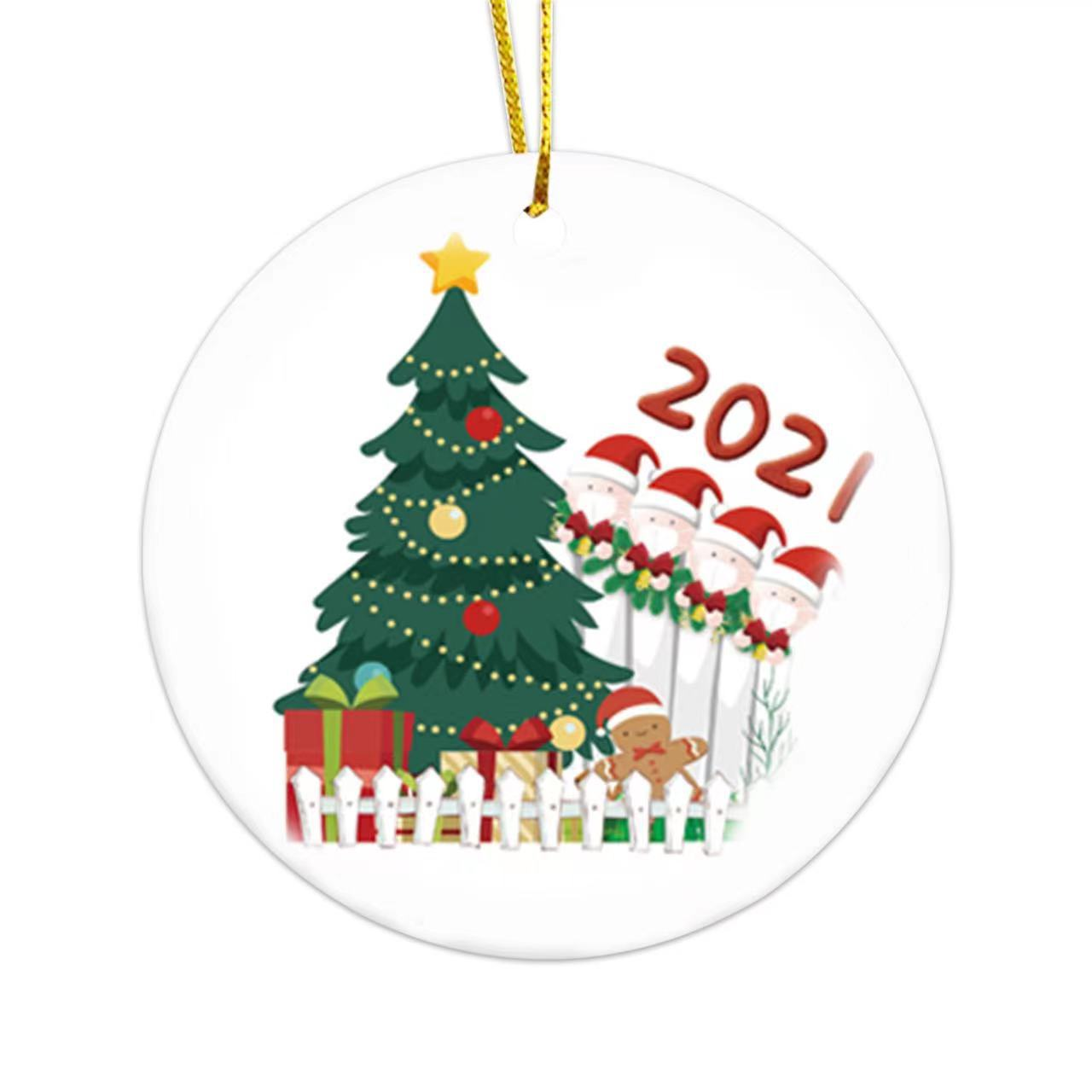 Wholesale Print Christmas Gifts Ceramics Acrylic Customized Ornaments Tree Hanging Decoration Newlywed Christmas Bauble