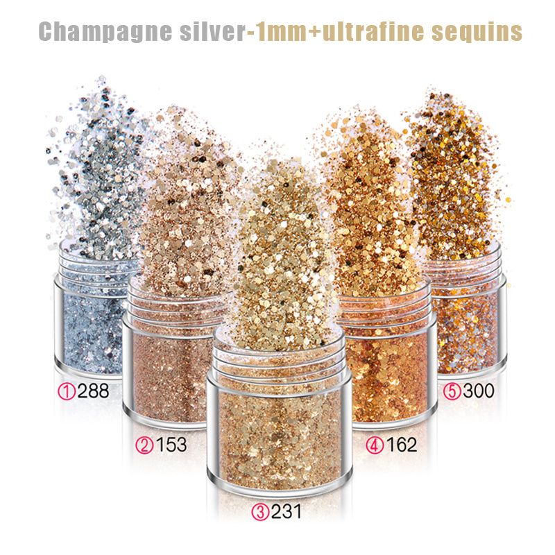 Eco-friendly Resistant Solvent Polyester Fine Extra Wholesale Glitter Chunky Mixed Glitter