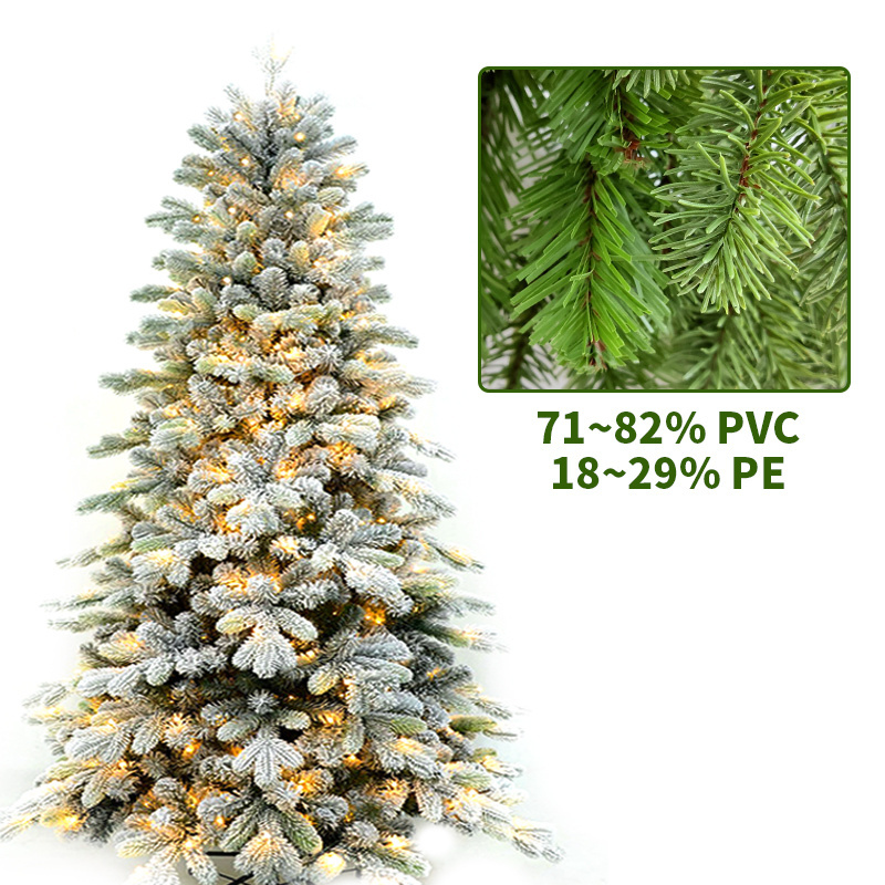 On Stock Artificial PVC PE Mixed Snow Spray Flocked Home Decor Christmas Tree for Festival Use