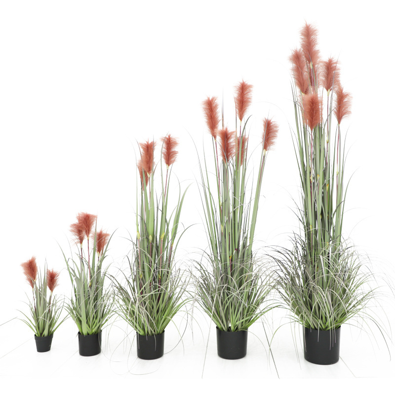 Free Samples Artificial Plants Plastic Potted Grass Wholesale Indoor Grass Decorations Onion Grass for Home Decor