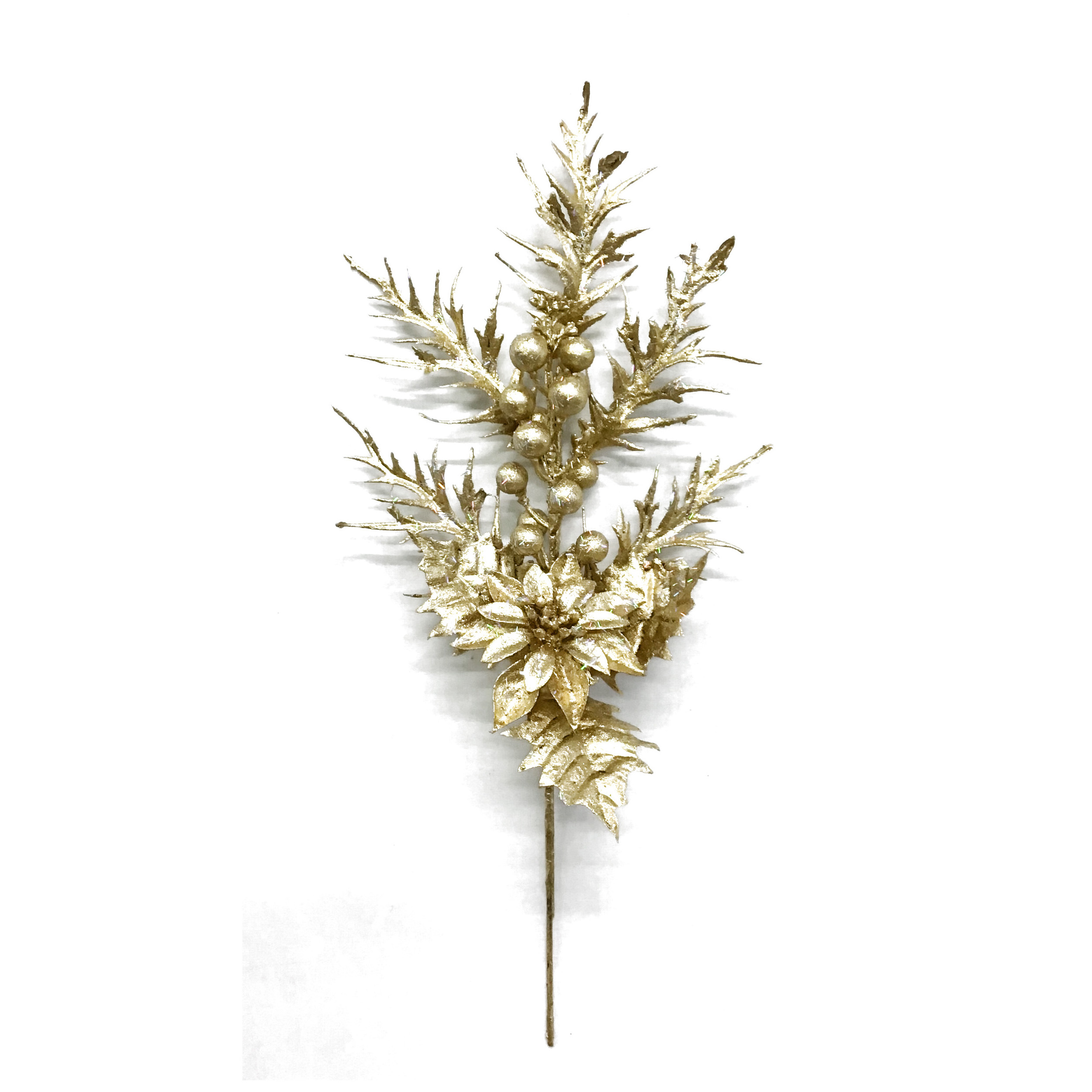 Christmas Picks Branch Bird Figurine Spray Snow Decoration Artificial Christmas Picks And Sprays