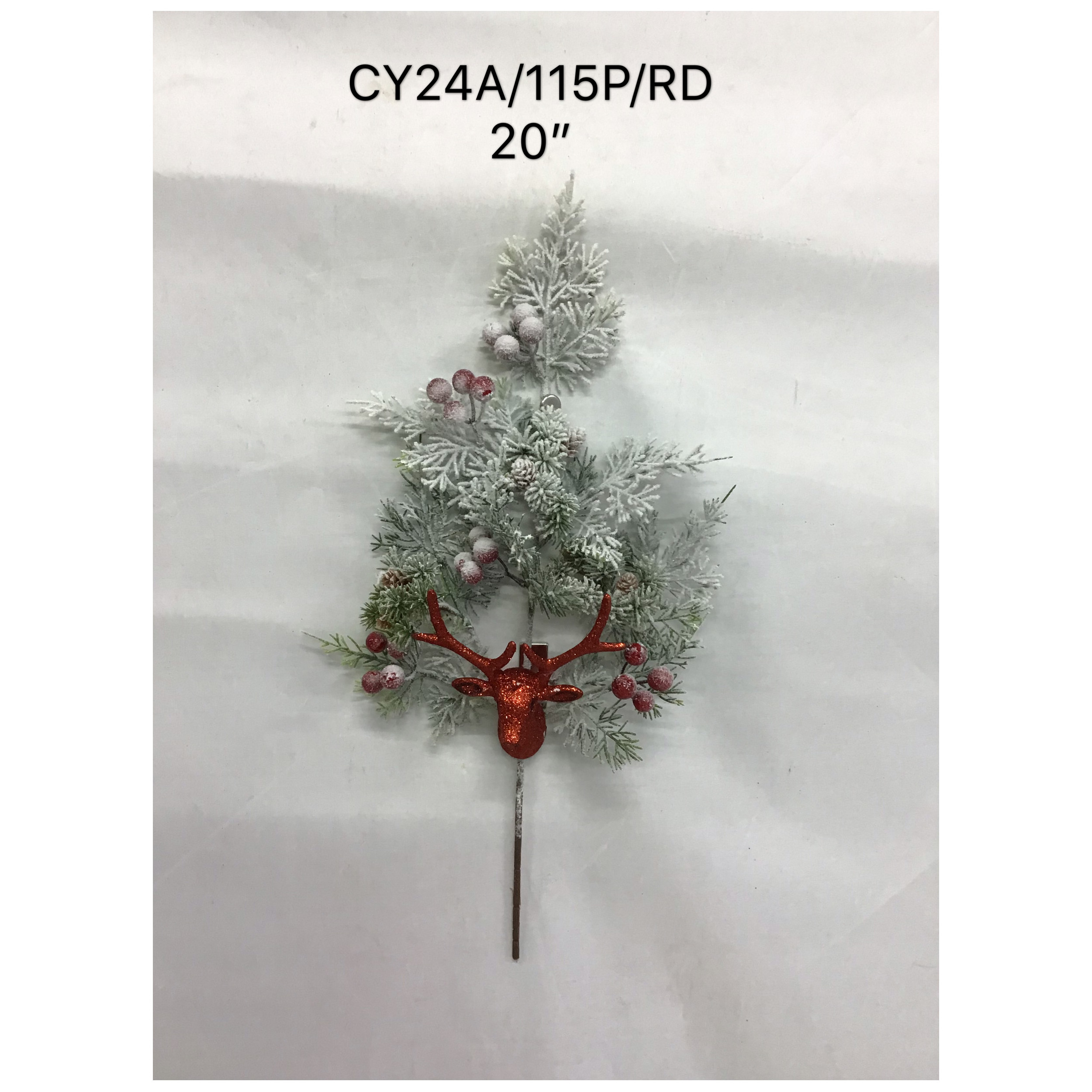 New Product Idea 2023 Artificial Pine Tree Branch Flocking Picks Restaurant Home Holiday Decoration DIY Fake Tree Branch