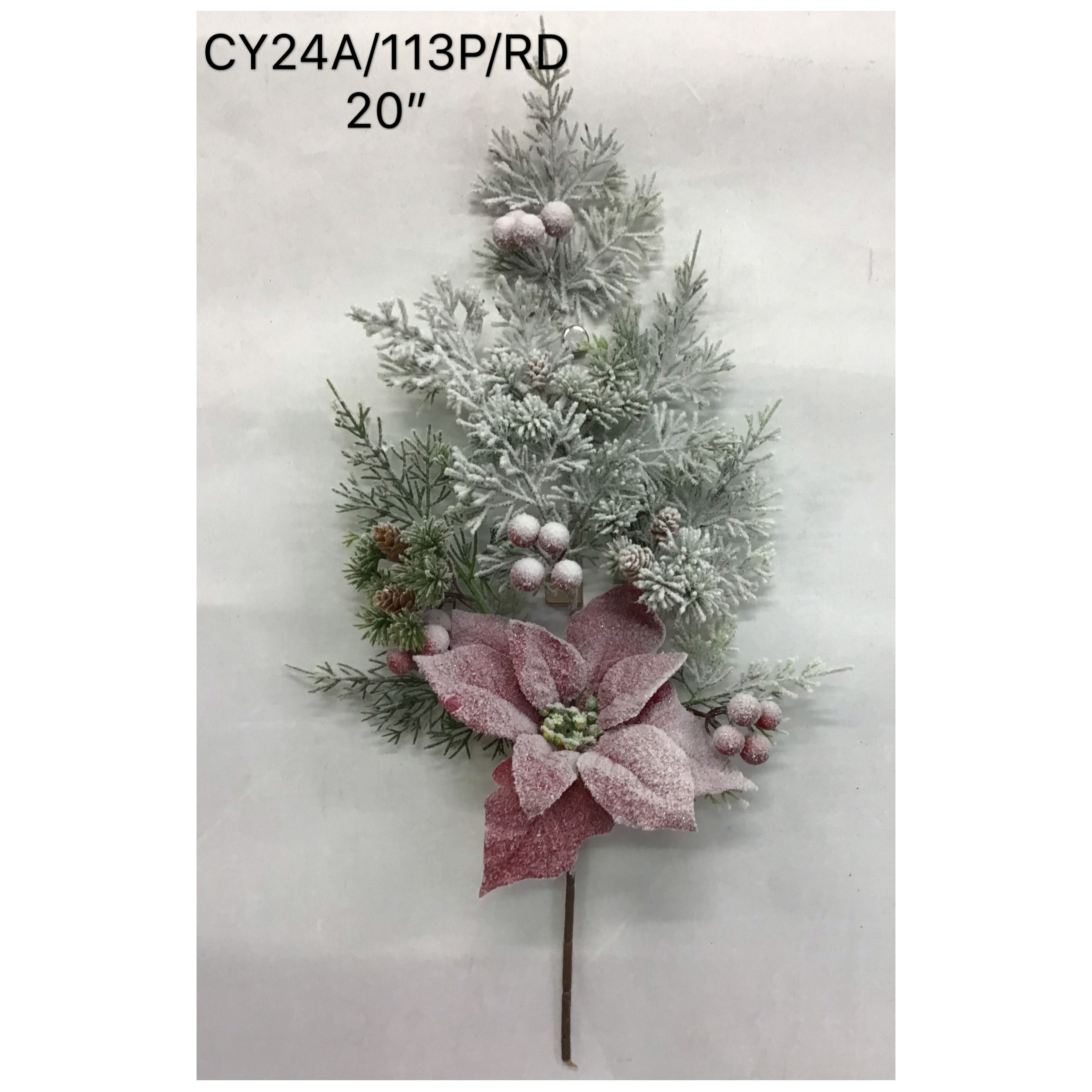 New Product Idea 2023 Artificial Pine Tree Branch Flocking Picks Restaurant Home Holiday Decoration DIY Fake Tree Branch