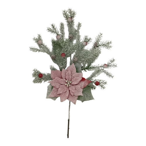 Wholesale Party Decorative Filler Red Berry Spray Picks Floral Pine cones Branches Plastic Artificial Christmas Tree Picks