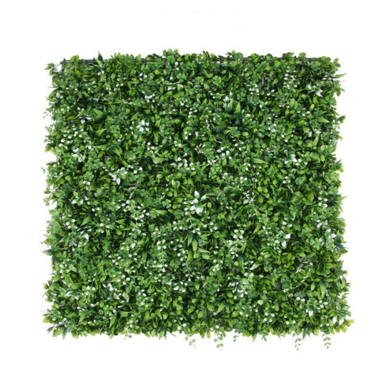 Home Wedding Indoor Faux Grass Wall Tropical Leaf Boxwood Hedges Vertical Artificial Silk Plastic Green Grass Plant Wall Decor