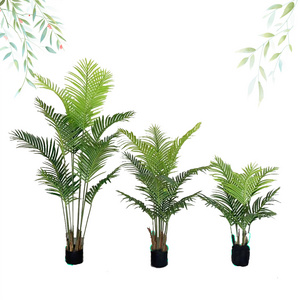 Madagascar Palm Chinese Pots Outdoor Artificial Potted Plants for Home Bathroom Shelf Desk Farmhouse Room Office Table Decor