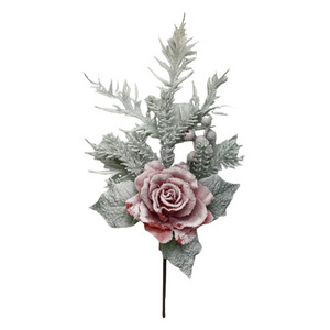 Wholesale Party Decorative Filler Red Berry Spray Picks Floral Pine cones Branches Plastic Artificial Christmas Tree Picks