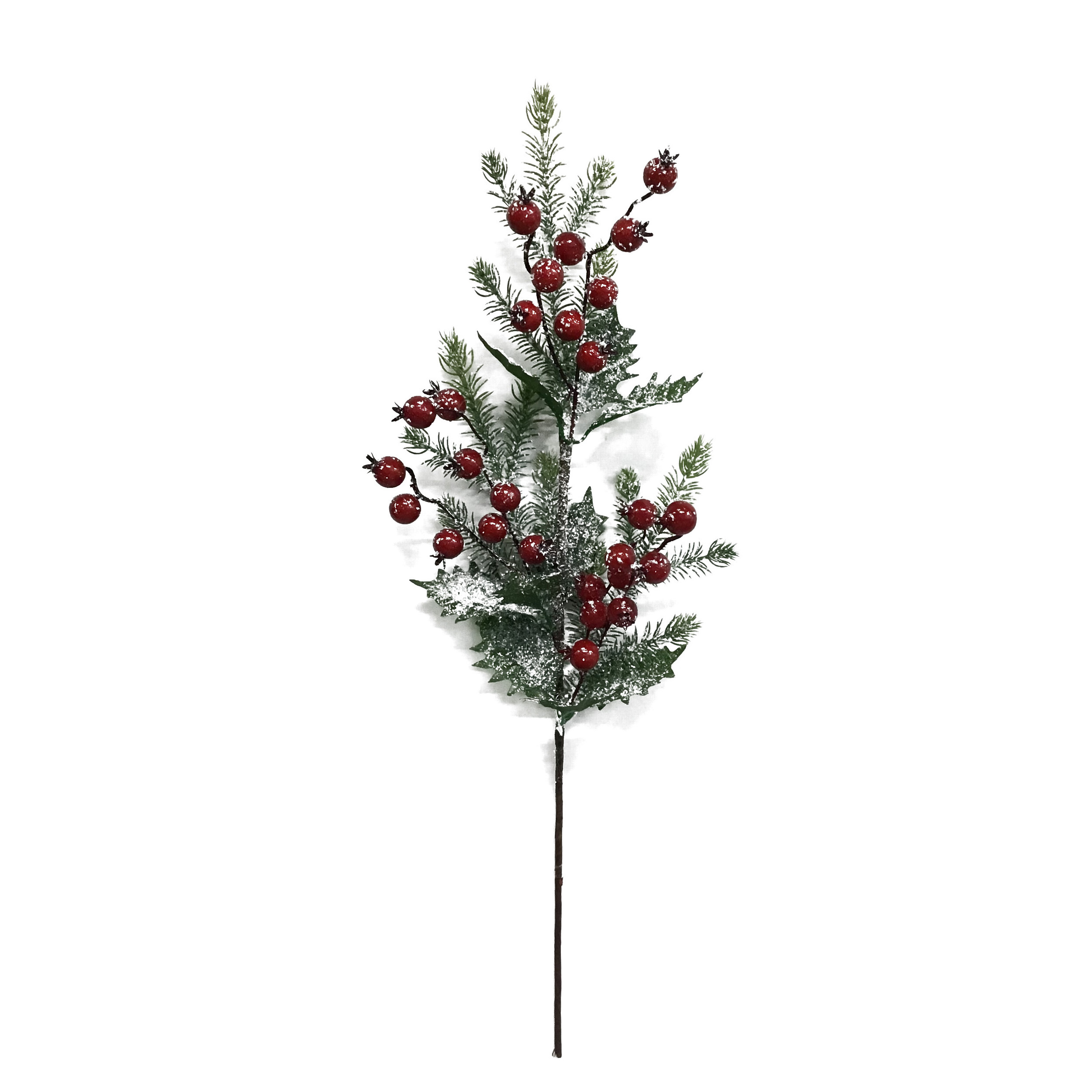 Christmas Artificial Dry White Berry Ornaments Pine Holly Branch Tree-Shaped Festival Decoration Christmas pine picks