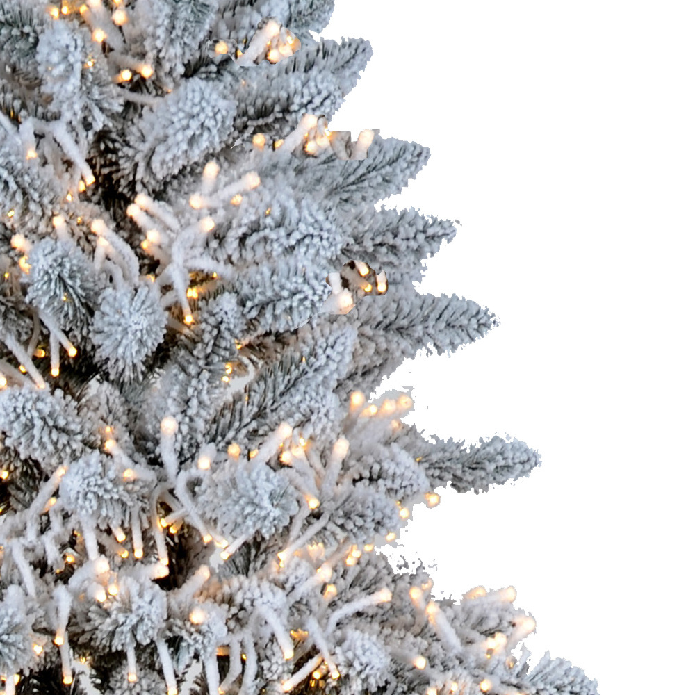 Wholesale PVC Natural Christmas Tree Flocked Light Up Snow Decoration Flocking Christmas Tree