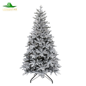 6/7.5FT Artificial Santa Tree Flocked White Arbol de Navidad Decoration Xmas Party Treepop up christmas tree