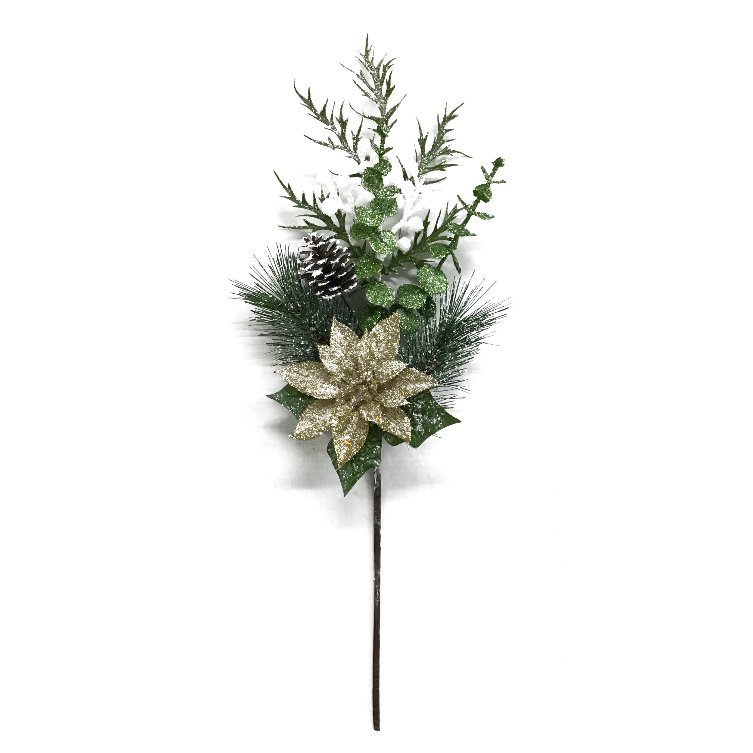 Christmas Artificial Dry White Berry Ornaments Pine Holly Branch Tree-Shaped Festival Decoration Christmas pine picks