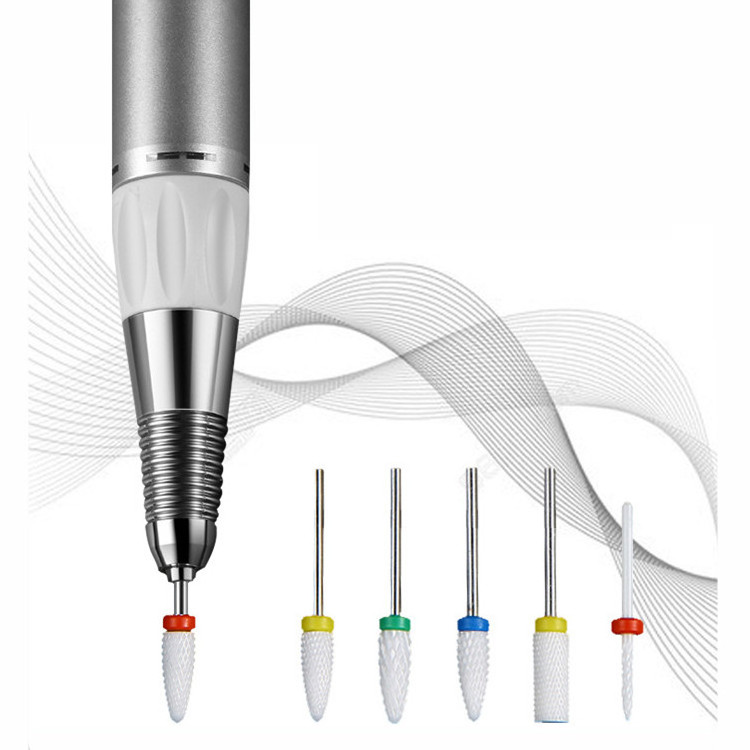 Nail Drill Machine Polishing Head Corn Bullet Cylindrical Shape Ceramic Nail Drill Bits