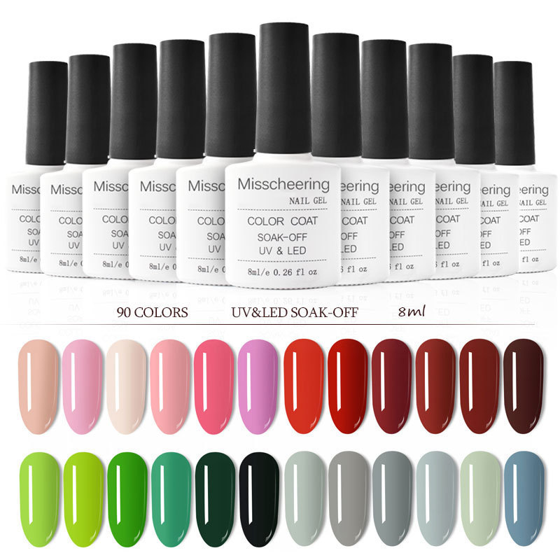 Nail Pure Color Nail Polish Glue Phototherapy QQ Glue Solid 90 Colors Nail UV Gel