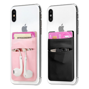 Best sell Double Lycra Fabric Cell Phone Card Holder Credit Card Holder adhesive For Phone Back