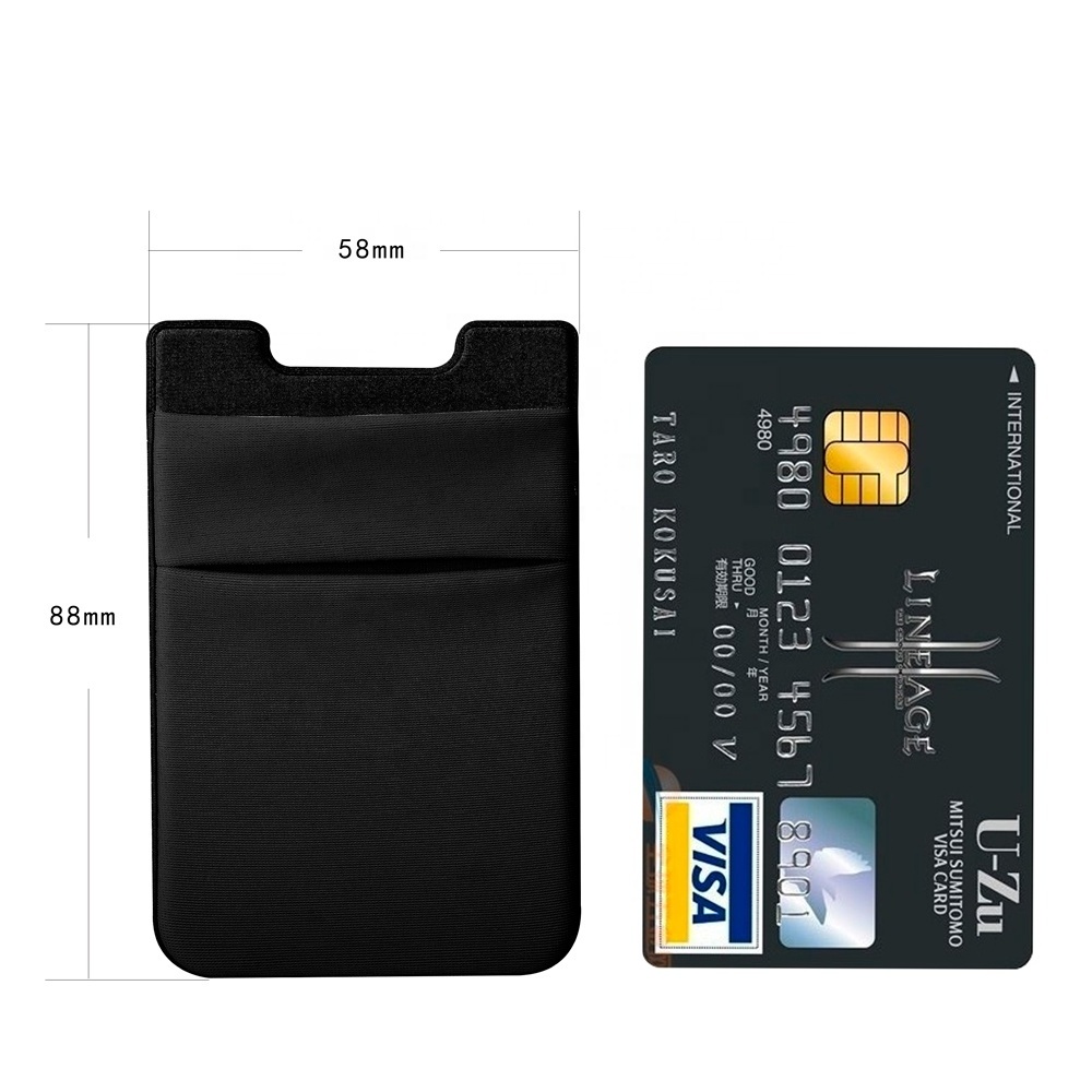 Best sell Double Lycra Fabric Cell Phone Card Holder Credit Card Holder adhesive For Phone Back