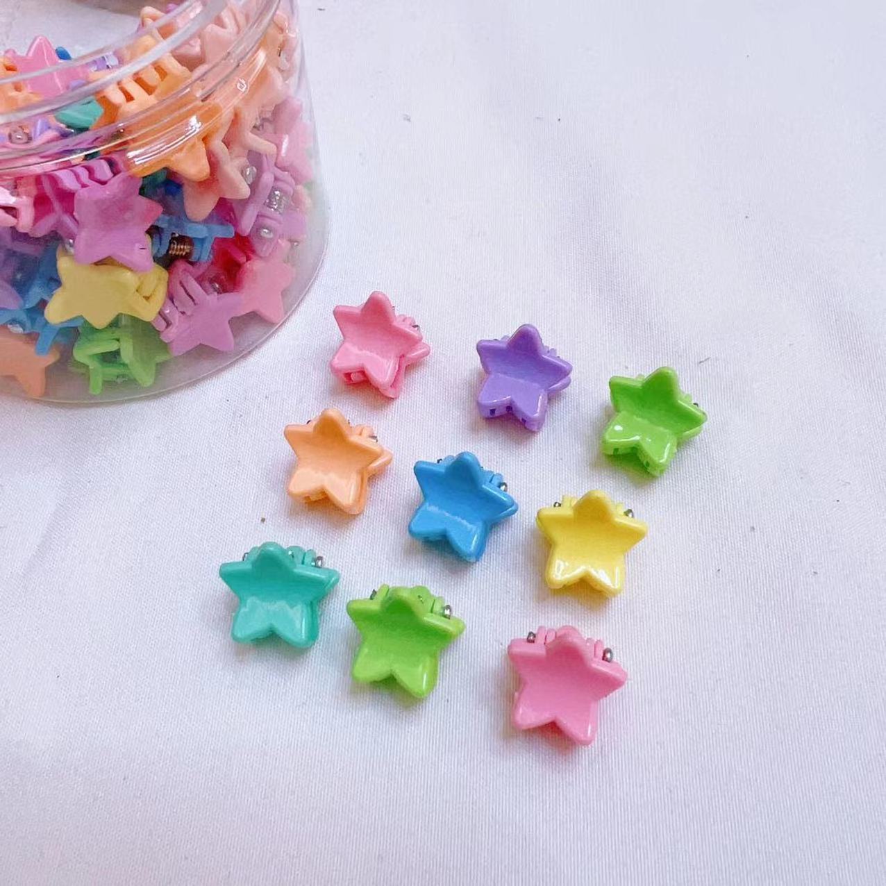 Mylulu Rabbit Ear Mini Hair Claw Clips Flower Star Beans Mouse Claw Clips for Hair for Girls