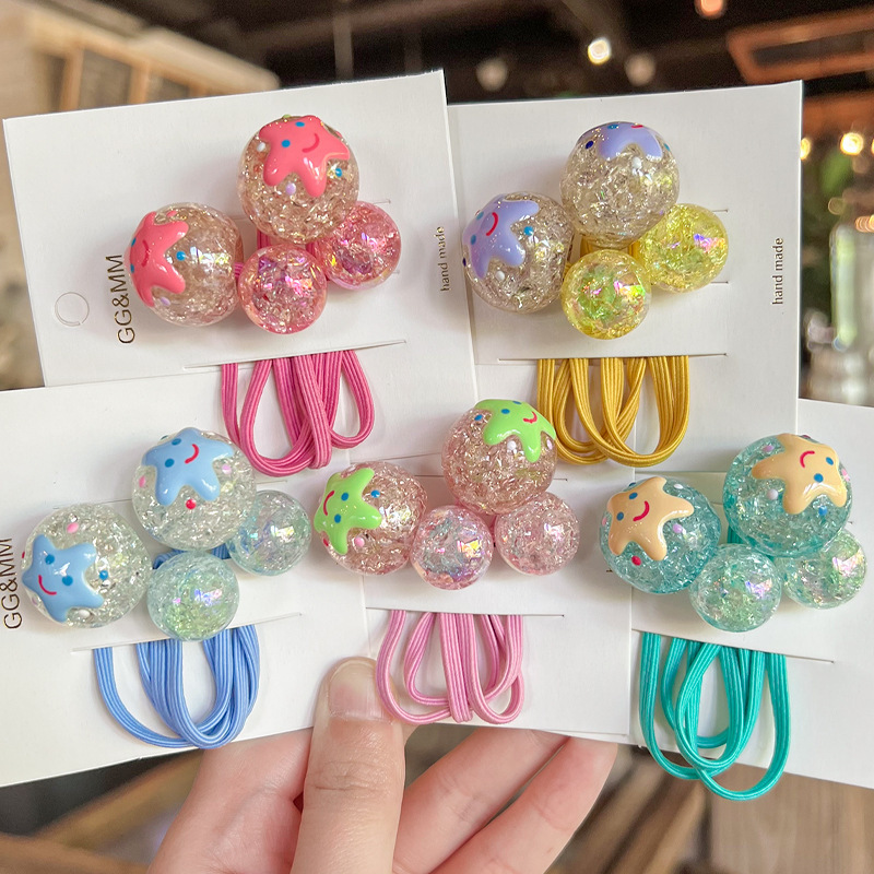 MYLULU hair big bead ponytail knocker ball kids hair ties little girls large hair bobbles ball for kids ponytail elastic