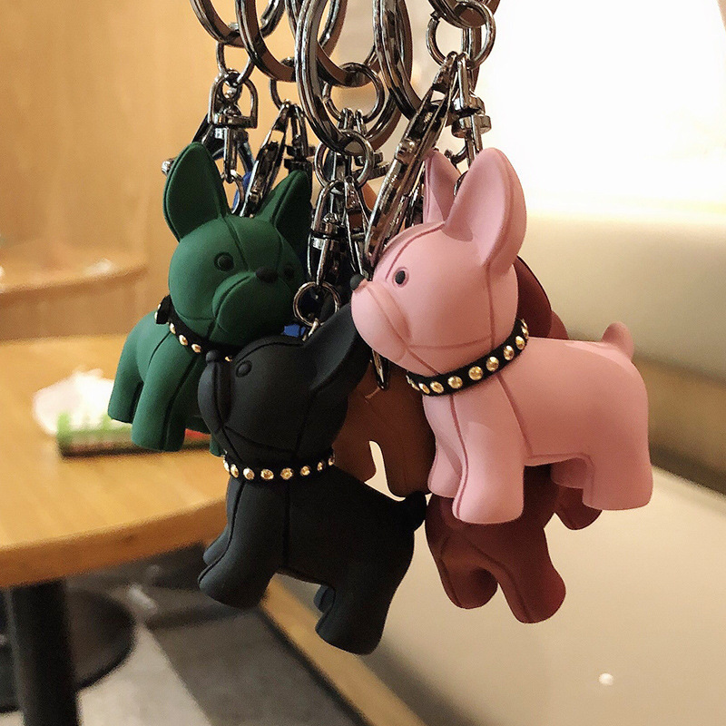 Mylulu Fashion resin french bulldog keychain colorful dog keychains animal key chain for bag charm key chain accessories