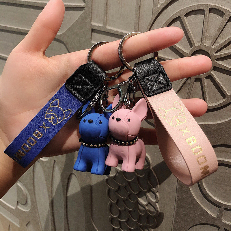 Mylulu Fashion resin french bulldog keychain colorful dog keychains animal key chain for bag charm key chain accessories