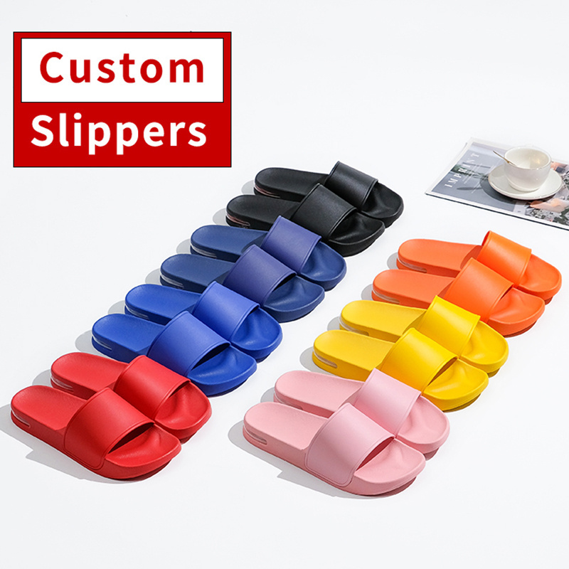 Wholesale Oem Customized Blank Slipper Designer Custom Logo Footwear Air Cushion Slides Slipper Sandal With Logo For Women Men