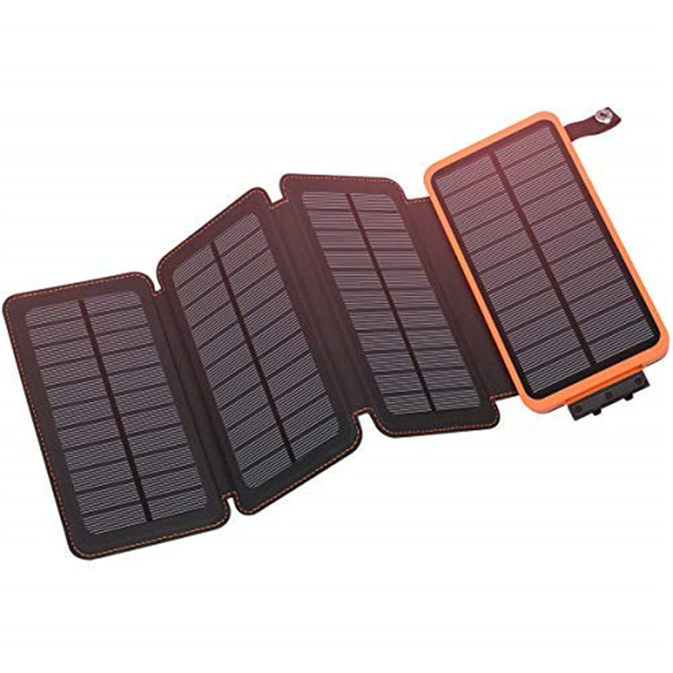 Multi-function Foldable Solar Panel Power Bank Light 8000mAh Mobile Phone Laptop Charger Solar Power Bank For Camping Travel