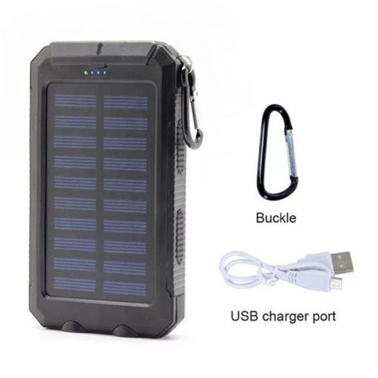 Hot selling LED flashlight solar panel charger 8000mAh waterproof power bank