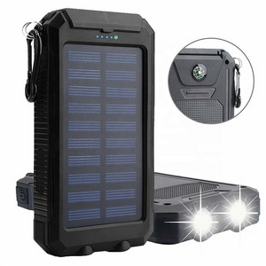 Hot selling LED flashlight solar panel charger 8000mAh waterproof power bank