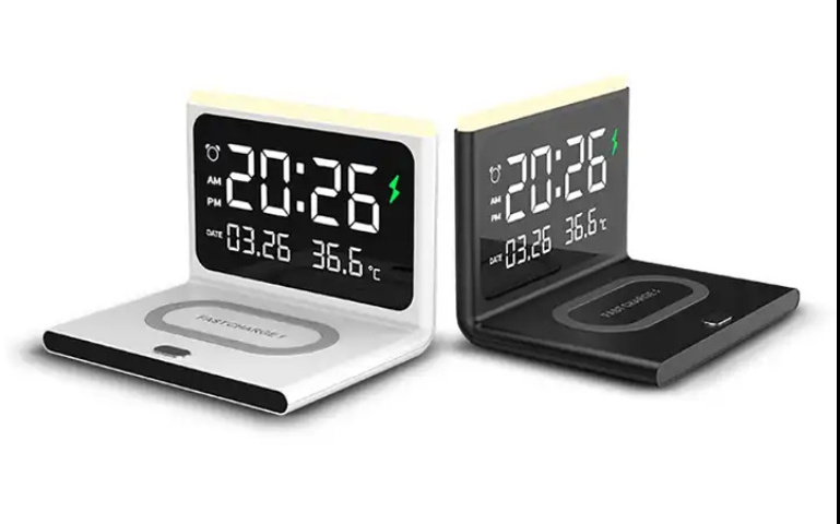 New Digital Clock Smart Wireless Charger 15w Wireless Charger Alarm Clock Multi-function Calendar Temperature Wireless Charger