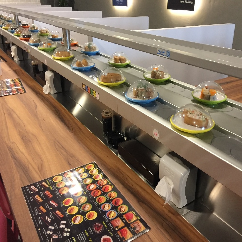 Super High Quality Sushi Conveyor Automated Delivery System  Custom Design and Size for Restaurant Stainless Steel Frame