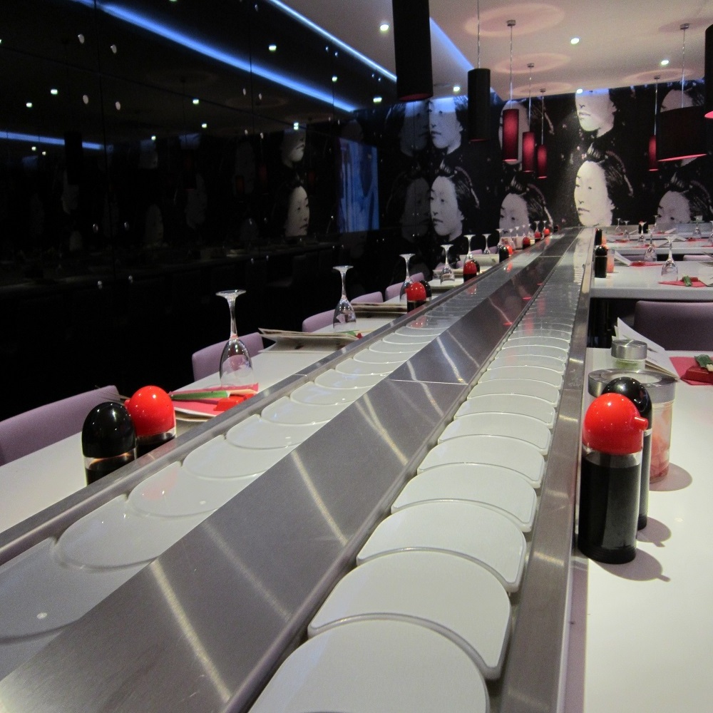 Super High Quality Sushi Conveyor Automated Delivery System  Custom Design and Size for Restaurant Stainless Steel Frame