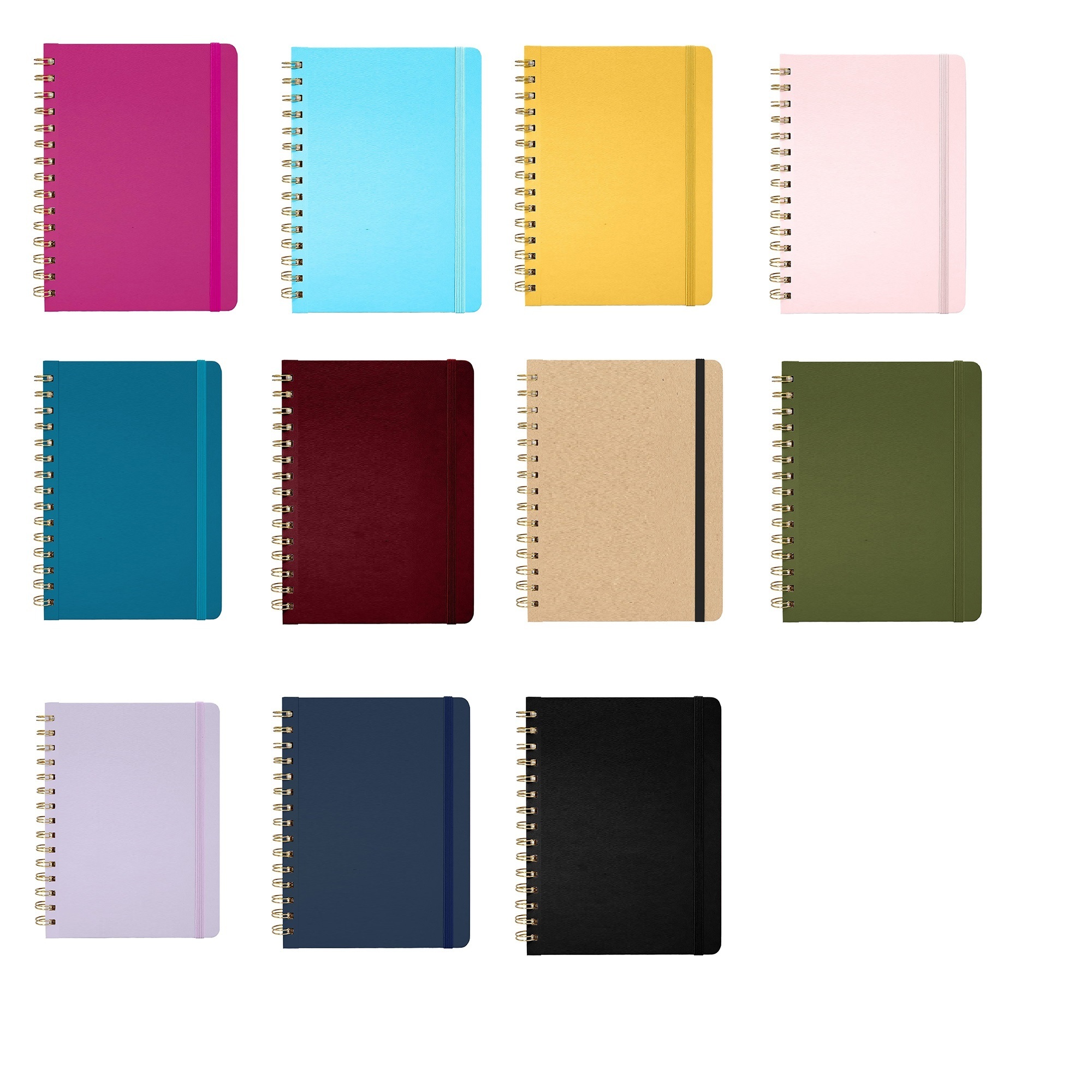 Cheap Bulk Custom A5 Hardcover Line Spiral Notebook Planner Custom Printing With LOGO