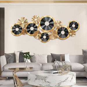 Luxury vintage retro design lronmetal golden metal wall art decorations flower