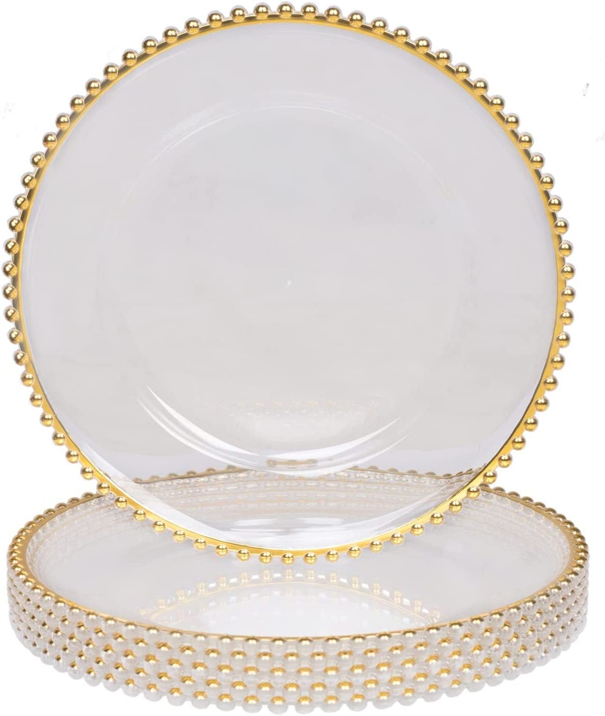 13 inch food container acrylic gold glass charger plates wedding for dinner plate