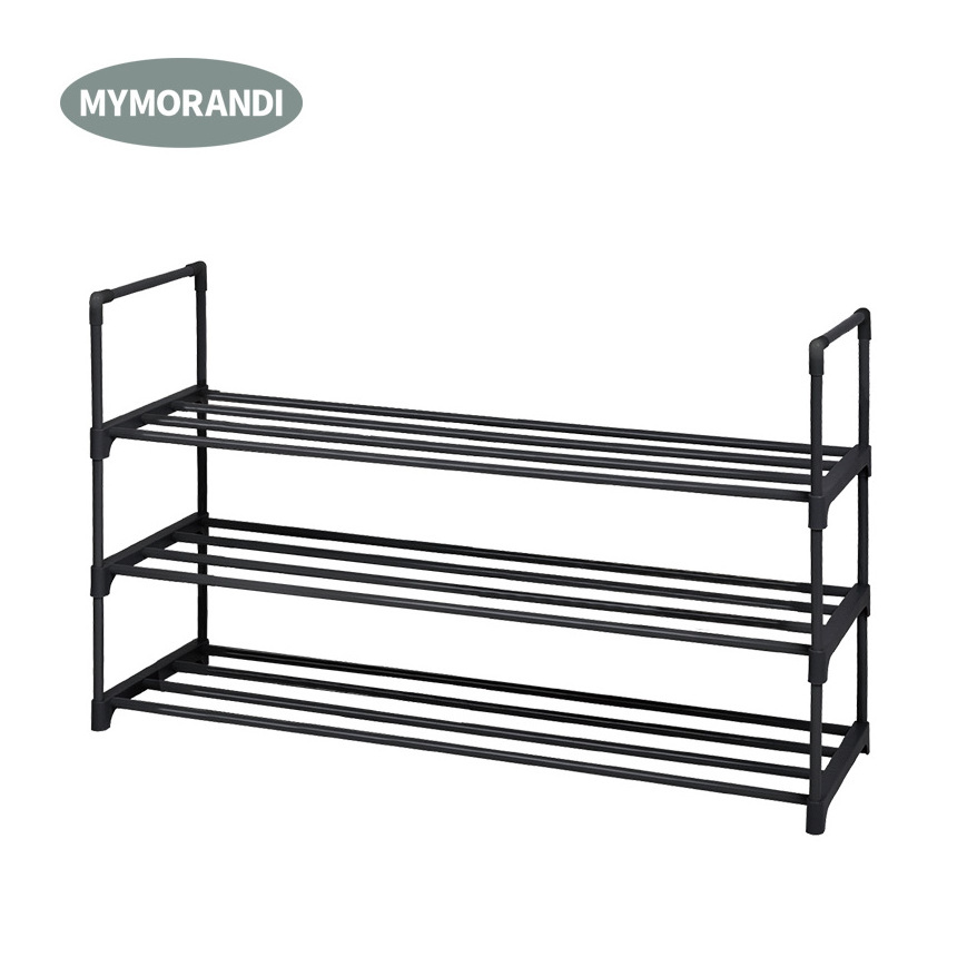 Hot sale Strong steel tubes shoe storage 3 layer 12 pair stackable shoe rack