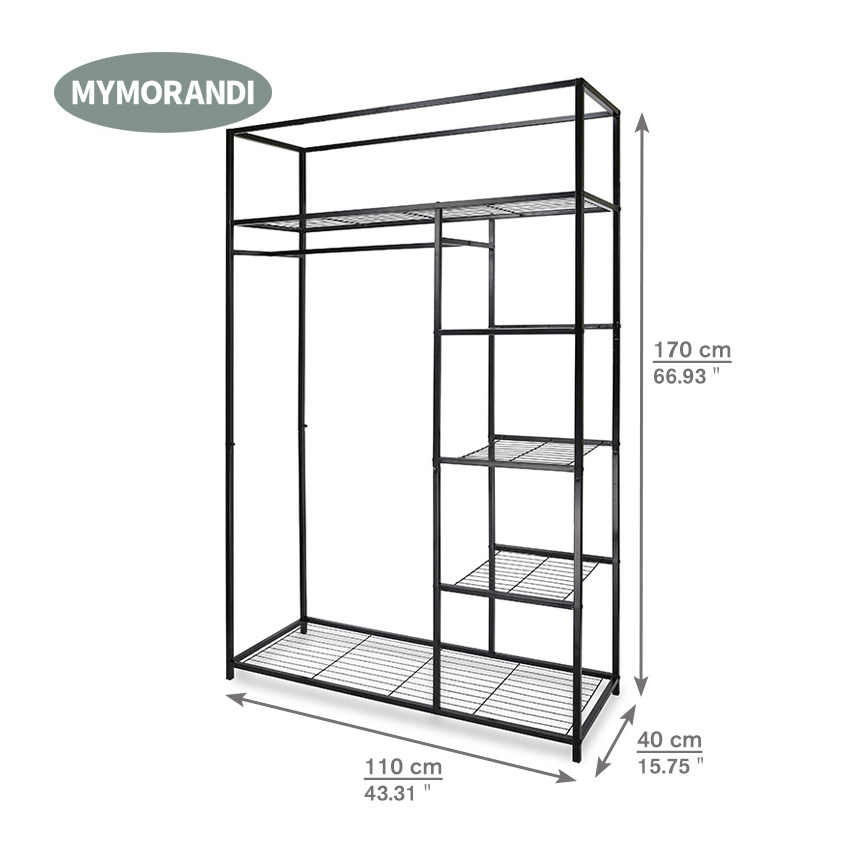 Modern Bedroom Furniture Portable Metal Wardrobe Closet Rack Shelving Wardrobe For Clothes Storage