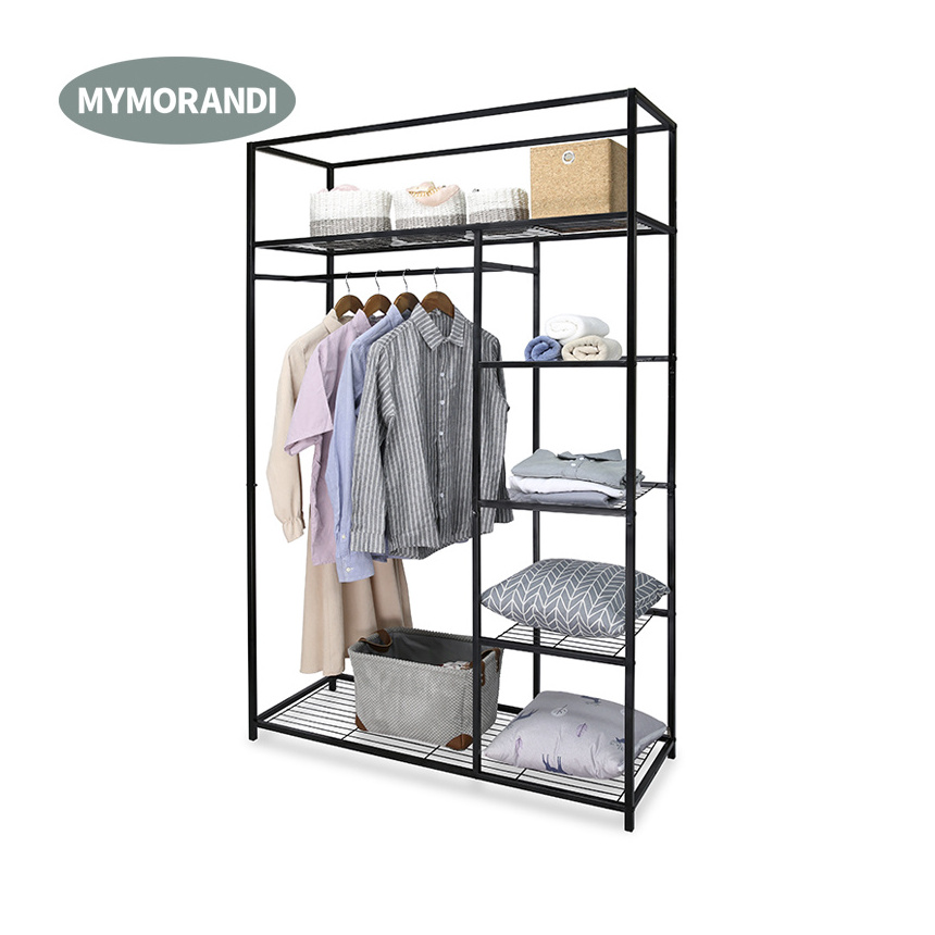 Modern Bedroom Furniture Portable Metal Wardrobe Closet Rack Shelving Wardrobe For Clothes Storage