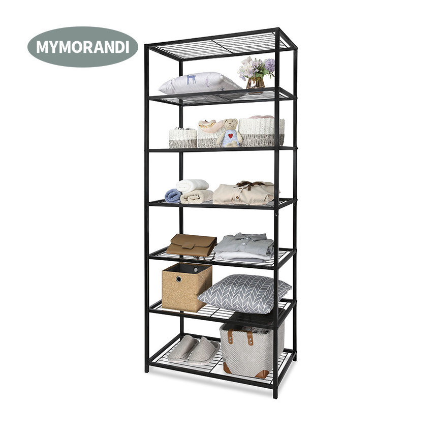 Hot Selling 7 Tier Metal Storage Rack Kitchen Shelf Heavy Duty Wire Shelving Shoe Rack