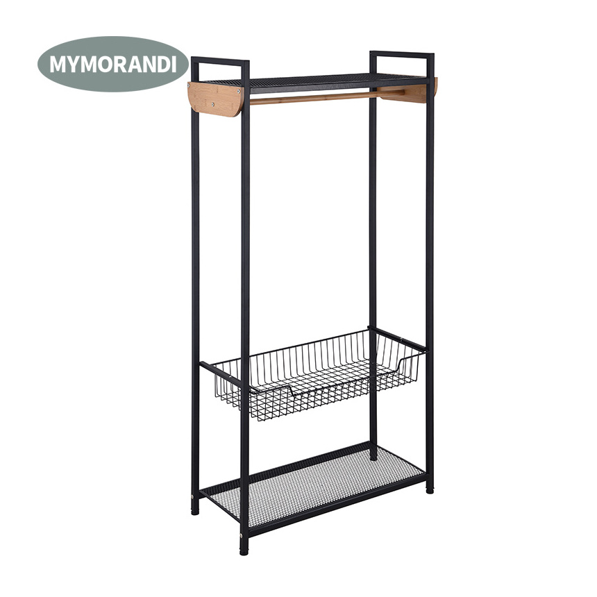 High quality strong clothes rack with 3 tier storage shelf wardrobe closet