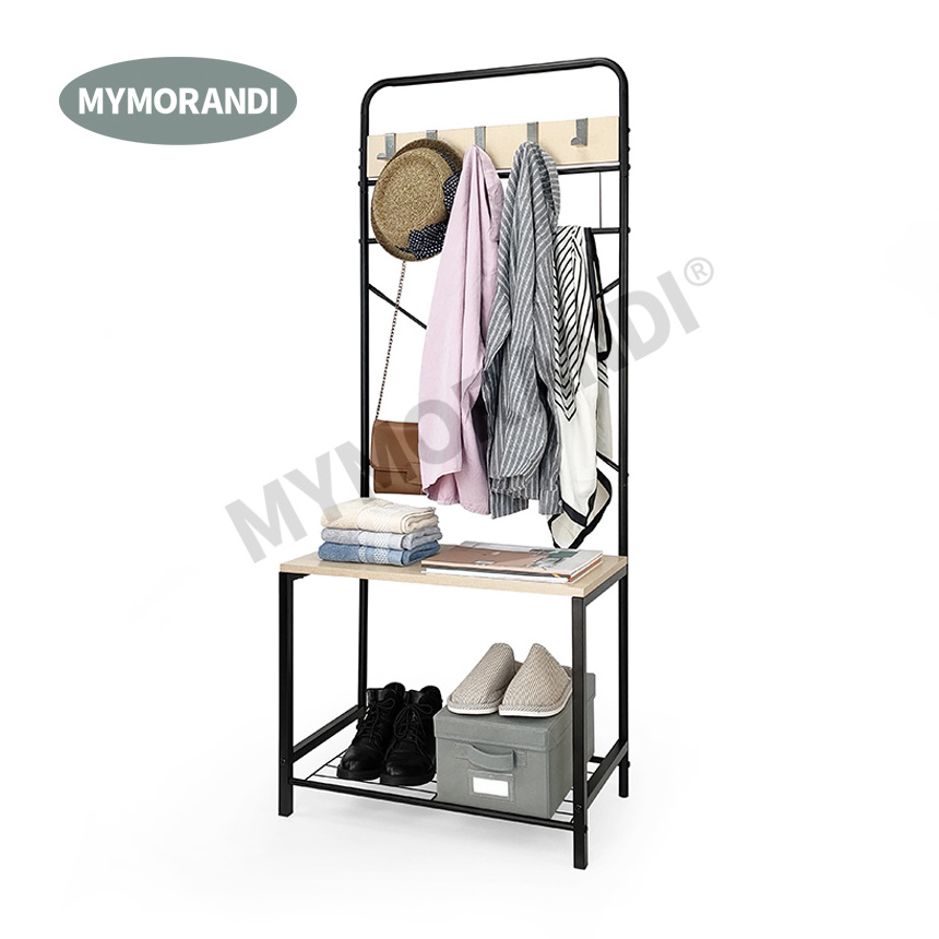 MyMorandi New Develop Metal Wood Entryway Bench Hanger Coat Stand Hallway Umbrella shoe racks stands