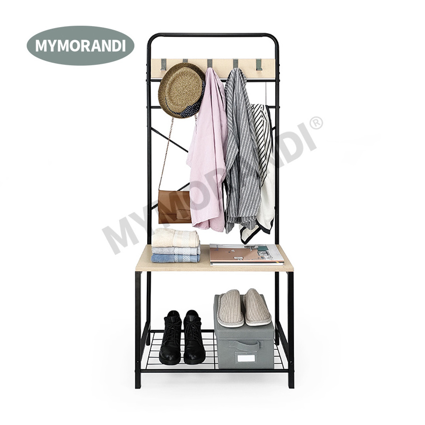 MyMorandi New Develop Metal Wood Entryway Bench Hanger Coat Stand Hallway Umbrella shoe racks stands