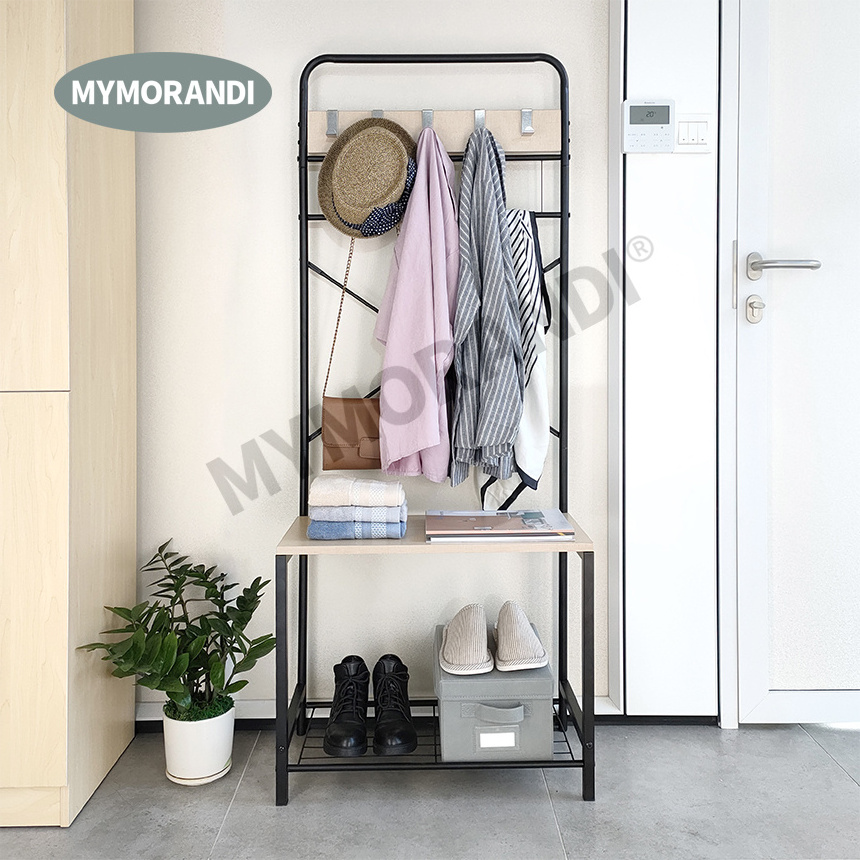 MyMorandi New Develop Metal Wood Entryway Bench Hanger Coat Stand Hallway Umbrella shoe racks stands