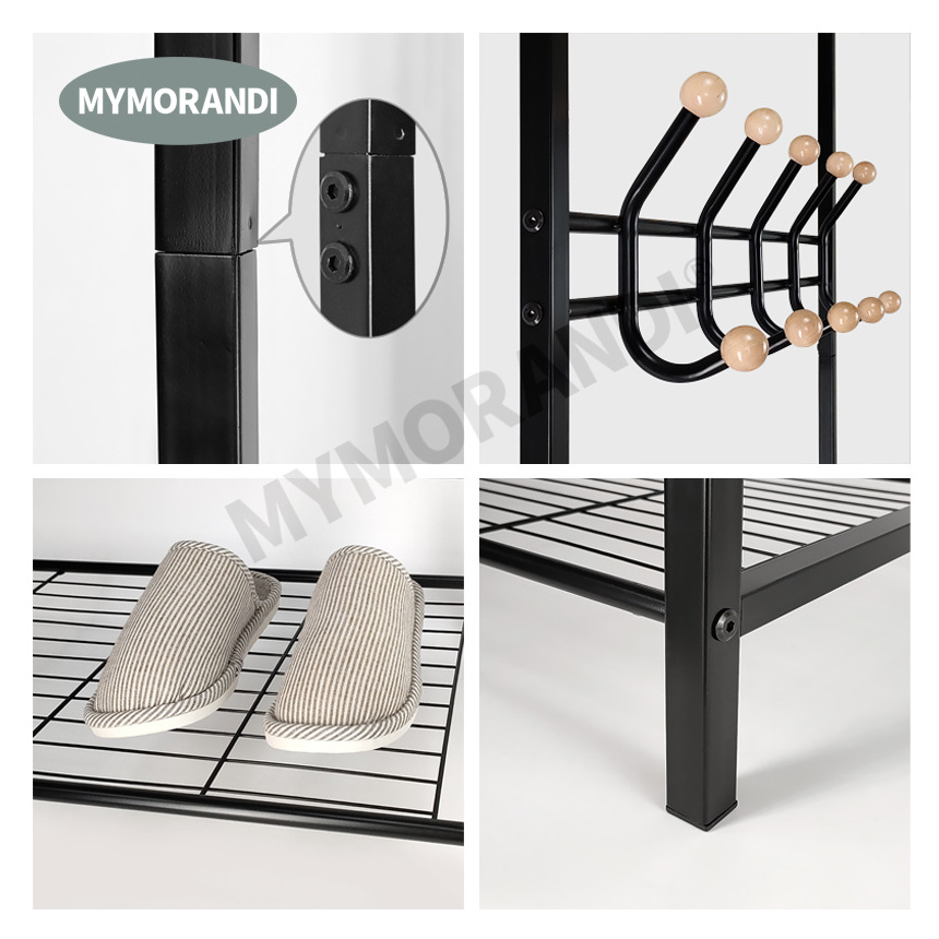 Multifunctional Metal Coat Rack Cheap Living Room Furniture Coat Hanger Stand With Shoe Rack Stands Shelf Metal Clothes Hanger