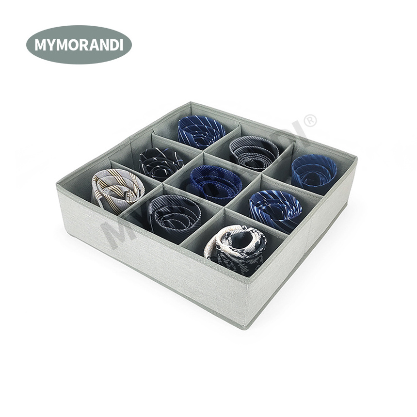 Underwear Organizer Dividers 9 Cell Drawer Organizers Fabric Storage Boxes for Storing Socks, Underwear, Ties